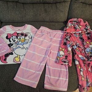 Disney Minnie and Daisy Pink Pajama Set with Robe